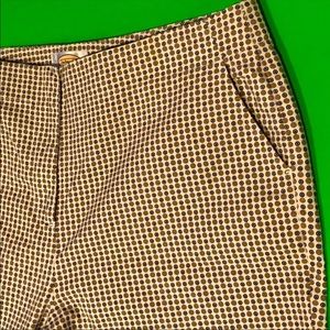 Talbots Black brown white pattern Pants NWOT